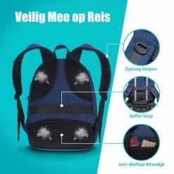 Top 10 💯 TRVLMORE Rugzak - 28L - 15,6 Inch - Laptop Rugtas - Waterafstotend - Blauw 👍 -Reisbagage-Reisaccessoires Winkel 550x550 682