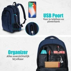 Top 10 💯 TRVLMORE Rugzak - 28L - 15,6 Inch - Laptop Rugtas - Waterafstotend - Blauw 👍 -Reisbagage-Reisaccessoires Winkel 550x550 683