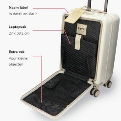 Aanbiedingen 🥰 ONYX® 👜 Handbagage Koffer 35 L - Spinner Wielen - Lichtgewicht Trolley - Dubbel TSA Slot - Handig Voorvak - 55 Cm - Beige 😍 -Reisbagage-Reisaccessoires Winkel 550x550 72