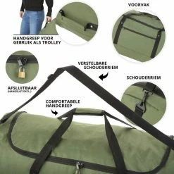 Beste Verkoop 🎁 TravelZ Opvouwbare Wieltas | Reistas Op Wielen | 100 Liter | Verbeterd 2022 Model | Groen ⭐ -Reisbagage-Reisaccessoires Winkel 550x550 761