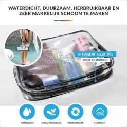 Beste deal 😀 YONO Reis Doorzichtige Toilettas Set Voor Toiletartikelen – Transparante Travel Organizer Bag 3-Pack 🥰 -Reisbagage-Reisaccessoires Winkel 550x550 810