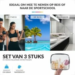Beste deal 😀 YONO Reis Doorzichtige Toilettas Set Voor Toiletartikelen – Transparante Travel Organizer Bag 3-Pack 🥰 -Reisbagage-Reisaccessoires Winkel 550x550 812
