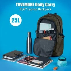 Beste Pirce ✨ TRVLMORE Rugzak - 28L - 15,6 Inch - Laptop Rugtas - Waterafstotend - Groen 👏 -Reisbagage-Reisaccessoires Winkel 550x550 837