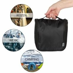 Goedkoop 🌟 TRVLMORE Reis Toilettas Hanging Met Haak Travel Etui Organizer Voor Toiletartikelen Kamperen & Reizen Accessoires – Toilet Bag Voor Dames En Heren – Zwart 👍 -Reisbagage-Reisaccessoires Winkel 550x550 90