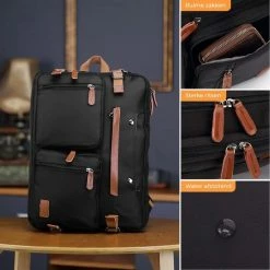 Top 10 🤩 QY Laptoptas 2 In 1 Laptop Rugtas Schoudertas Voor 15.6 Inch Laptop – Grijs 😍 -Reisbagage-Reisaccessoires Winkel 550x550 900