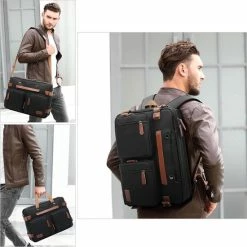 Top 10 🤩 QY Laptoptas 2 In 1 Laptop Rugtas Schoudertas Voor 15.6 Inch Laptop – Grijs 😍 -Reisbagage-Reisaccessoires Winkel 550x550 901