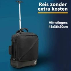 Aanbiedingen 😉 Cabin Max CabinMax Rugzaktrolley - 👜 Handbagage 30L - 45x36x20 Cm - Zwart 🔔 -Reisbagage-Reisaccessoires Winkel 550x550 963