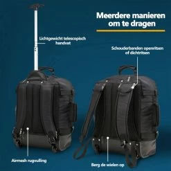 Aanbiedingen 😉 Cabin Max CabinMax Rugzaktrolley - 👜 Handbagage 30L - 45x36x20 Cm - Zwart 🔔 -Reisbagage-Reisaccessoires Winkel 550x550 965