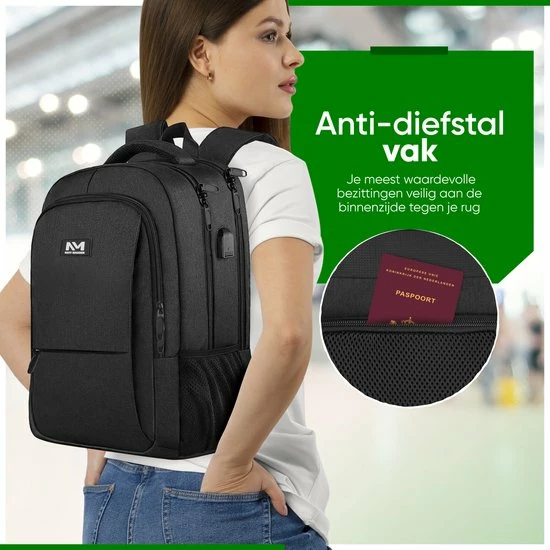 Goedkoopste โจ Navy Madden Rugzak Met USB Poort 28L - Zwart - Luxe Laptop Rugtas 15.6 Inch Met Laptopvak - Heren - Dames - Jongens - Meisje - Waterafstotend - Rugzakken ๐ 10 Goedkoopste โจ Navy Madden Rugzak Met USB Poort 28L - Zwart - Luxe Laptop Rugtas 15.6 Inch Met Laptopvak - Heren - Dames - Jongens - Meisje - Waterafstotend - Rugzakken ๐ - Afbeelding 8