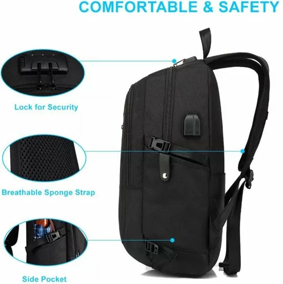 Goedkoop 😍 Merkloos Waterdichte Rugzak Inclusief - 14 T/m 15.6 Inch - Zwart 😀 8 Goedkoop 😍 Merkloos Waterdichte Rugzak Inclusief - 14 T/m 15.6 Inch - Zwart 😀 - Afbeelding 6