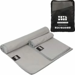 Goedkoopste 🔔 TRVLMORE Reishanddoek - Microvezel - Sneldrogend - 2 Stuks - Small & Large - Grijs 🧨