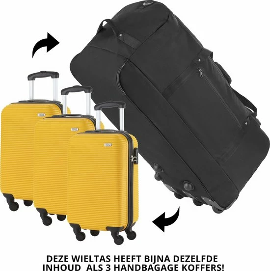 Hete verkoop 🤩 TravelZ Opvouwbare Wieltas | Reistas Op Wielen | 100 Liter | Verbeterd 2022 Model | Zwart 💯 7 Hete verkoop 🤩 TravelZ Opvouwbare Wieltas | Reistas Op Wielen | 100 Liter | Verbeterd 2022 Model | Zwart 💯 - Afbeelding 5