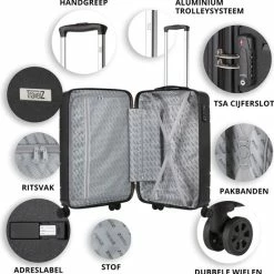Begroting 🎉 TravelZ Big Bars 👜 Handbagagekoffer 55cm Met TSA-slot - Ultrasterk - Zwart ⭐ -Reisbagage-Reisaccessoires Winkel 550x553 10