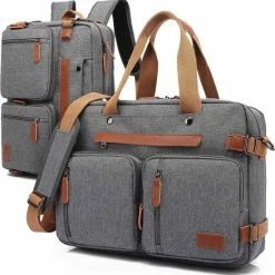 Top 10 🤩 QY Laptoptas 2 In 1 Laptop Rugtas Schoudertas Voor 15.6 Inch Laptop – Grijs 😍