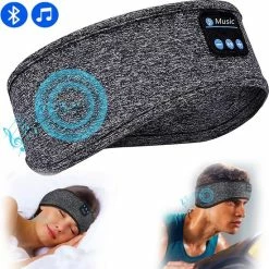 Goedkoopste ⌛ Merkloos Slaap Koptelefoon Met Bluetooth - Slaapmasker Met Bluetooth - Hardloop Hoofdband Met Ingebouwde Bluetooth Speakers 🤩