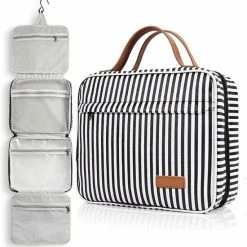Top 10 🔔 Pazzo Goods - Toilettas Met Haak - XXL - Reis Toilettas - Gestreept - Zwart Wit 🔥