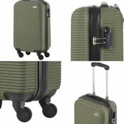 Hete verkoop ✨ TravelZ Horizon 👜 Handbagagekoffer - 54cm 👜 Handbagage Trolley Met Gevoerde Binnenkant - Groen 😀 -Reisbagage-Reisaccessoires Winkel 550x560