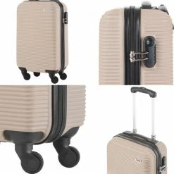 Top 10 😀 TravelZ Horizon 👜 Handbagagekoffer - 54cm 👜 Handbagage Trolley Met Gevoerde Binnenkant - Champagne 😀 -Reisbagage-Reisaccessoires Winkel 550x560 4