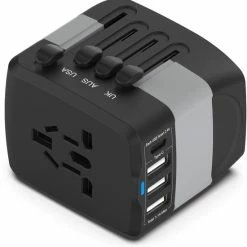Gloednieuw 👏 Ar202 Universele Wereldstekker Met 4 USB-C En USB Poorten - Internationale Reisstekker Voor 150+ Landen - EU - Engeland (UK) - Amerika (USA) - Australië - Azië - Zuid Amerika - Reis Adapter - Wereld Stekker - Oplader – Zwart 👍 -Reisbagage-Reisaccessoires Winkel 550x561 12