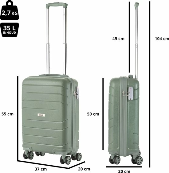 Beste deal β¨ TravelZ Big Bars π Handbagagekoffer 55cm Met TSA-slot - Ultrasterk - Olijf 𧨠10 Beste deal β¨ TravelZ Big Bars π Handbagagekoffer 55cm Met TSA-slot - Ultrasterk - Olijf 𧨠- Afbeelding 8