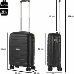 Begroting 🎉 TravelZ Big Bars 👜 Handbagagekoffer 55cm Met TSA-slot - Ultrasterk - Zwart ⭐ -Reisbagage-Reisaccessoires Winkel 550x561 9