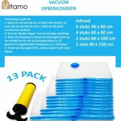 Beste Verkoop ✔️ VITAMO Complete Set Vacuümzakken Met Pomp - 4 Maten Opbergzakken - 13 Stuks 🌟 -Reisbagage-Reisaccessoires Winkel 550x563 4