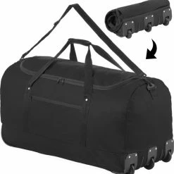Hete verkoop 🤩 TravelZ Opvouwbare Wieltas | Reistas Op Wielen | 100 Liter | Verbeterd 2022 Model | Zwart 💯