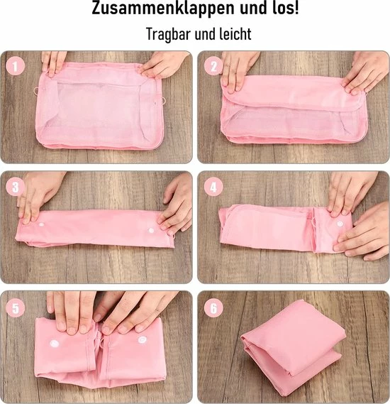 Aanbiedingen 🔔 BOTC Packing Cubes Set 9-Delig – Kleding Organizer Voor Koffers, Tassen En 🎒 Backpack - Roze 😉 6 Aanbiedingen 🔔 BOTC Packing Cubes Set 9-Delig – Kleding Organizer Voor Koffers, Tassen En 🎒 Backpack - Roze 😉 - Afbeelding 4