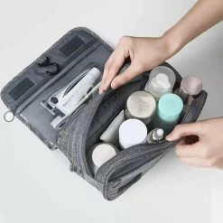 Korting 🔔 Fop En Bij Toilettas Grijs - Cosmetica Organizer - Tas Opberger - Travel Organizer - Make-up Opbergen 🔔 -Reisbagage-Reisaccessoires Winkel 550x570 2