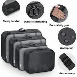 Nieuw 😉 Merkloos Packing Cubes Set 7-delig - Organizer Voor Koffer En 🎒 Backpack - Zwart 🔥 15 Nieuw 😉 Merkloos Packing Cubes Set 7-delig - Organizer Voor Koffer En 🎒 Backpack - Zwart 🔥 -Reisbagage-Reisaccessoires Winkel 550x571 1