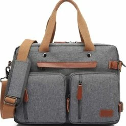 Top 10 🤩 QY Laptoptas 2 In 1 Laptop Rugtas Schoudertas Voor 15.6 Inch Laptop – Grijs 😍 -Reisbagage-Reisaccessoires Winkel 550x571 3