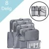 Groothandel 😉 TRAVEL Packing Cubes Set 8-delig - Organizer Voor Koffer En 🎒 Backpack - Grijs 🧨 -Reisbagage-Reisaccessoires Winkel 550x571 5