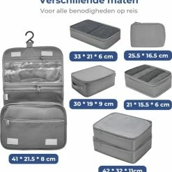 Beste recensies van β Basila® Packing Cubes - 8 Delig - Koffer Organizer - Toilettas Met Haak - Kleding Organizer - Grijs π 16 Beste recensies van β Basila® Packing Cubes - 8 Delig - Koffer Organizer - Toilettas Met Haak - Kleding Organizer - Grijs π -Reisbagage-Reisaccessoires Winkel 550x574