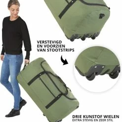 Beste Verkoop 🎁 TravelZ Opvouwbare Wieltas | Reistas Op Wielen | 100 Liter | Verbeterd 2022 Model | Groen ⭐ -Reisbagage-Reisaccessoires Winkel 550x578 3