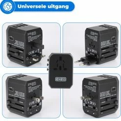 Goedkoopste 🌟 EKEO - Pro Universele Wereldstekker Met 4 USB Poorten En 1 USB-C - Internationale Reisstekker Meer Dan 200 Landen - Engeland (UK) - Amerika (USA) - Australië - Azië - Zuid Amerika - Afrika - Reis Adapter - Wereld Stekker - Oplader – Zwart 🤩 -Reisbagage-Reisaccessoires Winkel 550x580 2