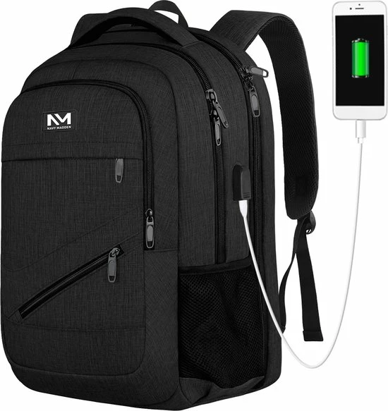 Beste Pirce ๐ Navy Madden Rugzak Met USB Oplaadpoort 36L Zwart Luxe Laptop Rugtas 17.3 Inch - Schooltas - Heren - Dames - Jongens - Meisjes - Waterafstotend - Rugzakken ๐ 3 Beste Pirce ๐ Navy Madden Rugzak Met USB Oplaadpoort 36L Zwart Luxe Laptop Rugtas 17.3 Inch - Schooltas - Heren - Dames - Jongens - Meisjes - Waterafstotend - Rugzakken ๐
