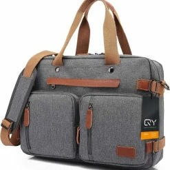 Beste deal 🧨 QY Laptoptas 2 In 1 Laptop Rugtas Schoudertas Voor 17.3 Inch Laptop – Grijs ❤️ -Reisbagage-Reisaccessoires Winkel 550x585 3
