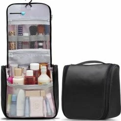 Goedkoop 🌟 TRVLMORE Reis Toilettas Hanging Met Haak Travel Etui Organizer Voor Toiletartikelen Kamperen & Reizen Accessoires – Toilet Bag Voor Dames En Heren – Zwart 👍