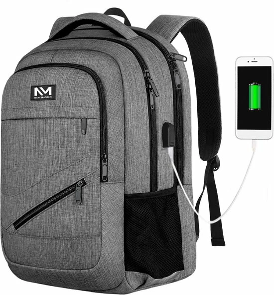 Aanbiedingen ๐ Navy Madden Rugzak Met USB Poort 28L - Grijs - Luxe Laptop Rugtas 15.6 Inch Met Laptopvak - Heren - Dames - Jongens - Meisje - Waterafstotend - Rugzakken ๐ 3 Aanbiedingen ๐ Navy Madden Rugzak Met USB Poort 28L - Grijs - Luxe Laptop Rugtas 15.6 Inch Met Laptopvak - Heren - Dames - Jongens - Meisje - Waterafstotend - Rugzakken ๐