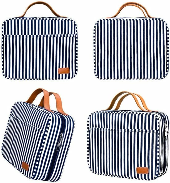 Begroting π₯° Pazzo Goods - Toilettas Met Haak - XXL - Reis Toilettas - Gestreept - Blauw Wit β 4 Begroting π₯° Pazzo Goods - Toilettas Met Haak - XXL - Reis Toilettas - Gestreept - Blauw Wit β - Afbeelding 2