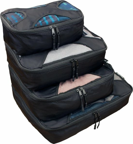 Kopen 🔔 VOLCAN Packing Cubes - 🎒 Backpack - Compression Cube - 4 Delige Set - Koffer En Bagage Organizer - Zwart 🌟 3 Kopen 🔔 VOLCAN Packing Cubes - 🎒 Backpack - Compression Cube - 4 Delige Set - Koffer En Bagage Organizer - Zwart 🌟