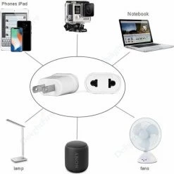 Korting 🔔 5YOA Reisstekker EU Naar VS - Stekker Adapter - Europa Naar Amerika - Eu Naar USA - Wit - (1 Stuks) ⌛ -Reisbagage-Reisaccessoires Winkel 550x595 1