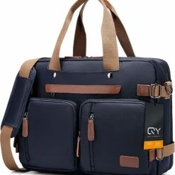 Nieuw ✔️ QY Laptoptas 2 In 1 Laptop Rugtas Schoudertas Voor 17.3 Inch Laptop – Blauw 🔥 -Reisbagage-Reisaccessoires Winkel 550x596 2
