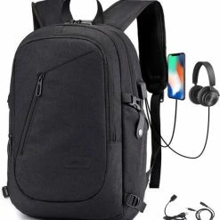 Korting 🎁 IGOODS Laptoprugzak - Reizen Anti-diefstal Zakelijke Rugzak - Tas Met USB-oplaadpoort - 14 T/m 15,6 Inch - Zwart 🔔