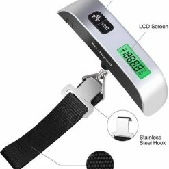 Gloednieuw 😍 Merkloos Digitale Kofferweegschaal - Bagageweegschaal Tot 50KG - Roestvrij Staal - Grijs - Bagage Weegschaal Inclusief Batterij 🎉 -Reisbagage-Reisaccessoires Winkel 550x611