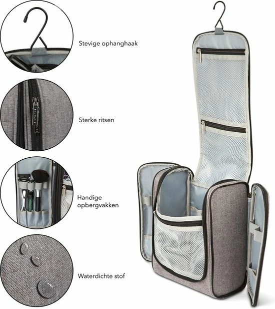 Goedkoop π TRVLMORE TVLMORE Toilettas XL - Met Ophanghaak - Travel Organizer - Unisex - Grijs π₯ 6 Goedkoop π TRVLMORE TVLMORE Toilettas XL - Met Ophanghaak - Travel Organizer - Unisex - Grijs π₯ - Afbeelding 4