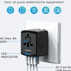 Beste deal π Voomy Reisstekker Wereld - 170+ Landen - 4 USB Poorten - Wereldstekker Universeel - Zwart βοΈ 15 Beste deal π Voomy Reisstekker Wereld - 170+ Landen - 4 USB Poorten - Wereldstekker Universeel - Zwart βοΈ -Reisbagage-Reisaccessoires Winkel 550x624 1