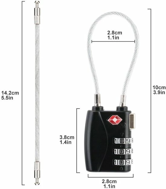 Goedkoopste 🎉 Merkloos TSA Kofferslot 3 Cijferig - Reisslot – Reis Cijferslot – Cijferhangslot - Hangslot - Hangslotje - Bagageslotjes – Slot Voor Bagage – USA Slotjes-Kluisslotje - Zwart - 2 Stuks 🛒 5 Goedkoopste 🎉 Merkloos TSA Kofferslot 3 Cijferig - Reisslot – Reis Cijferslot – Cijferhangslot - Hangslot - Hangslotje - Bagageslotjes – Slot Voor Bagage – USA Slotjes-Kluisslotje - Zwart - 2 Stuks 🛒 - Afbeelding 3