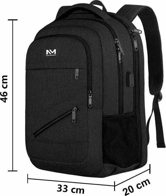 Beste Pirce ๐ Navy Madden Rugzak Met USB Oplaadpoort 36L Zwart Luxe Laptop Rugtas 17.3 Inch - Schooltas - Heren - Dames - Jongens - Meisjes - Waterafstotend - Rugzakken ๐ 13 Beste Pirce ๐ Navy Madden Rugzak Met USB Oplaadpoort 36L Zwart Luxe Laptop Rugtas 17.3 Inch - Schooltas - Heren - Dames - Jongens - Meisjes - Waterafstotend - Rugzakken ๐ - Afbeelding 11