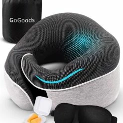Aanbiedingen 🔥 GoGoods® Nekkussen - Luxe Reiskussen - Memory Foam - Vliegtuig - Auto ✨